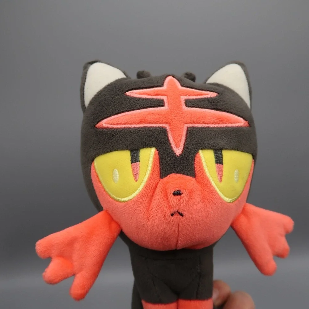 Pokemon Center Litten Kitten Plush Stuffed Animal Sitting 8 in tall 2016 Toy Cat